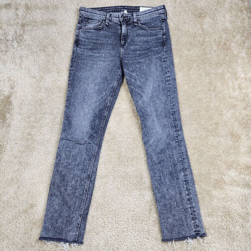 Rag & Bone Womens Fabric Mid Rise Ankle Skinny Leg Cate Jeans Black Size 28 A271